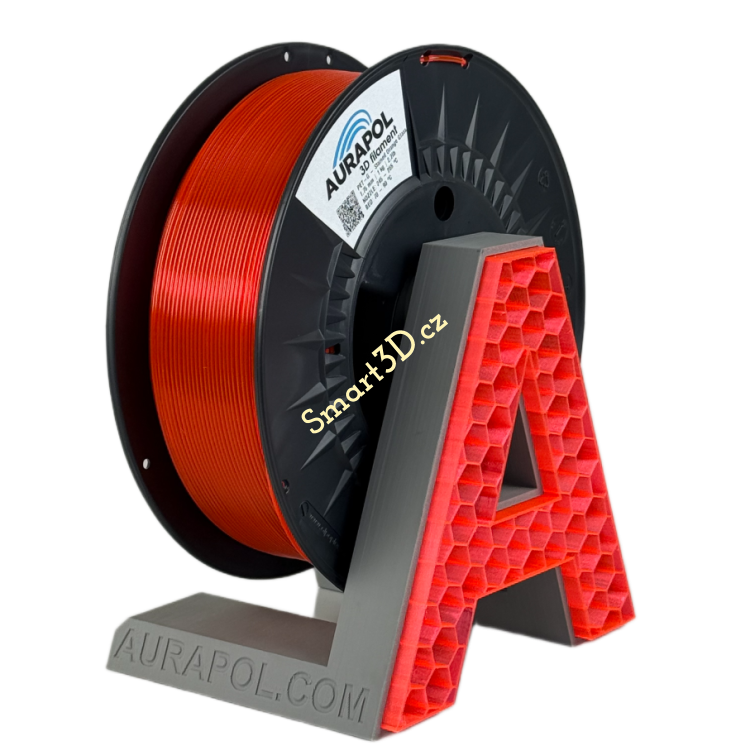 Filament AURAPOL / PETG / STAINED ORANGE GLASS TRANSPARENT / 1,75 mm / 1 kg.
