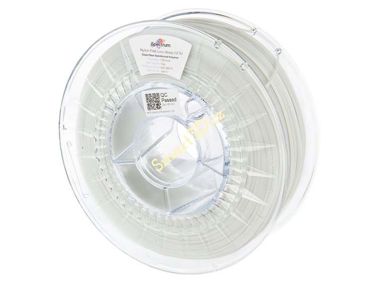 Filament SPECTRUM / NYLON / PA6 GF30 / NATURAL / NÍZKÁ DEFORMÁCIA / 1,75 mm / 1 kg