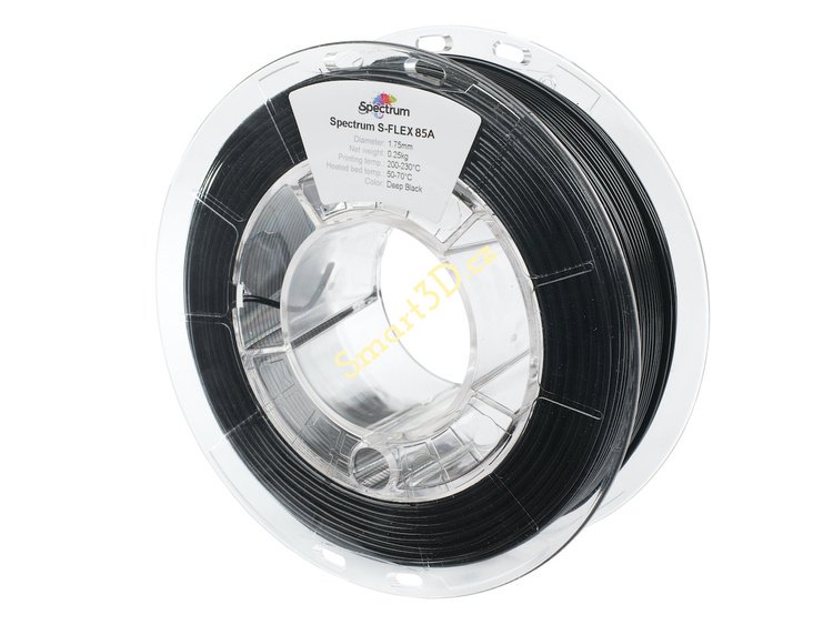 Filament SPECTRUM / S-FLEX 85A / ČERNÁ "DEEP" / 1,75 mm / 0,25 kg