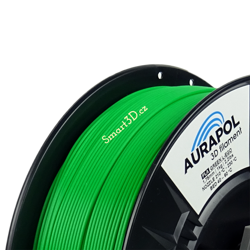 Filament AURAPOL / PLA / ZELENÁ L-EGO / 1,75 mm / 1 kg.