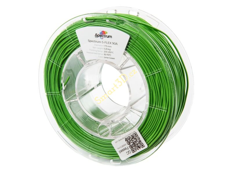 Filament SPECTRUM / S-FLEX 90A / LIME GREEN / 1,75 mm / 0,25 kg