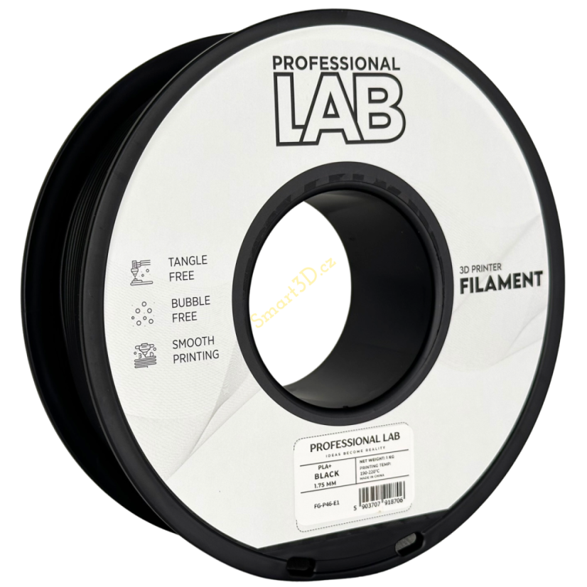 Filament PROFESSIONAL LAB / PLA+ / ČERNÁ / 1,75 mm / 1 kg