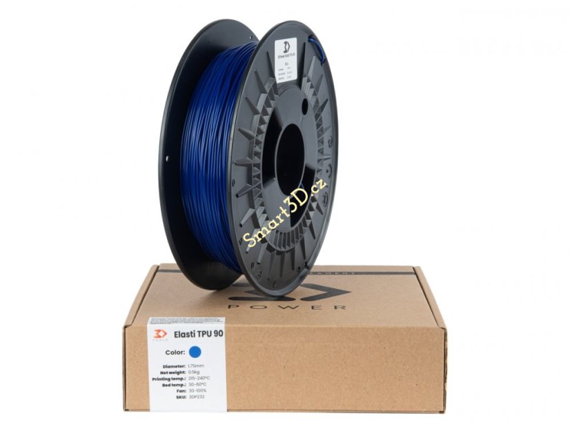 Filament 3D POWER / Elasti TPU 90A / DARK BLUE / 1,75 mm / 0,5 kg.