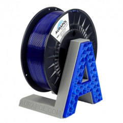 Filament AURAPOL / PETG / ULTRAMARINOVĚ MODRÁ TRANSPARENTNÍ / 1,75 mm / 1 kg.