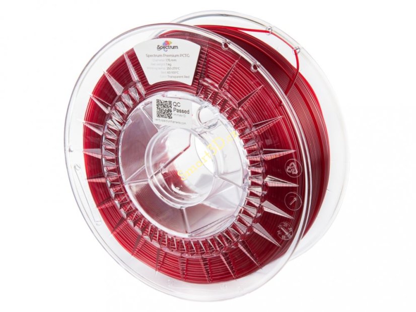 Filament SPECTRUM / PCTG / TRANSPARENT RED / 1,75 mm / 1 kg