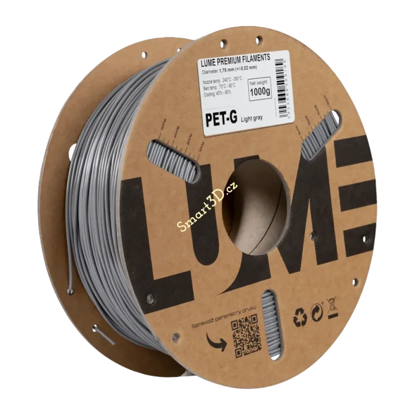 Filament LUME / PETG / LIGHT GRAY / 1,75 mm / 1 kg