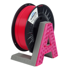 Filament AURAPOL / PLA / MALINOVÁ ČÁSTEČNĚ TRANSPARENTNÍ / 1,75 mm / 1 kg.