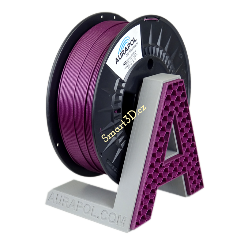 Filament AURAPOL / PLA / PURPÚROVÁ METALÍZA / 1,75 mm / 1 kg.