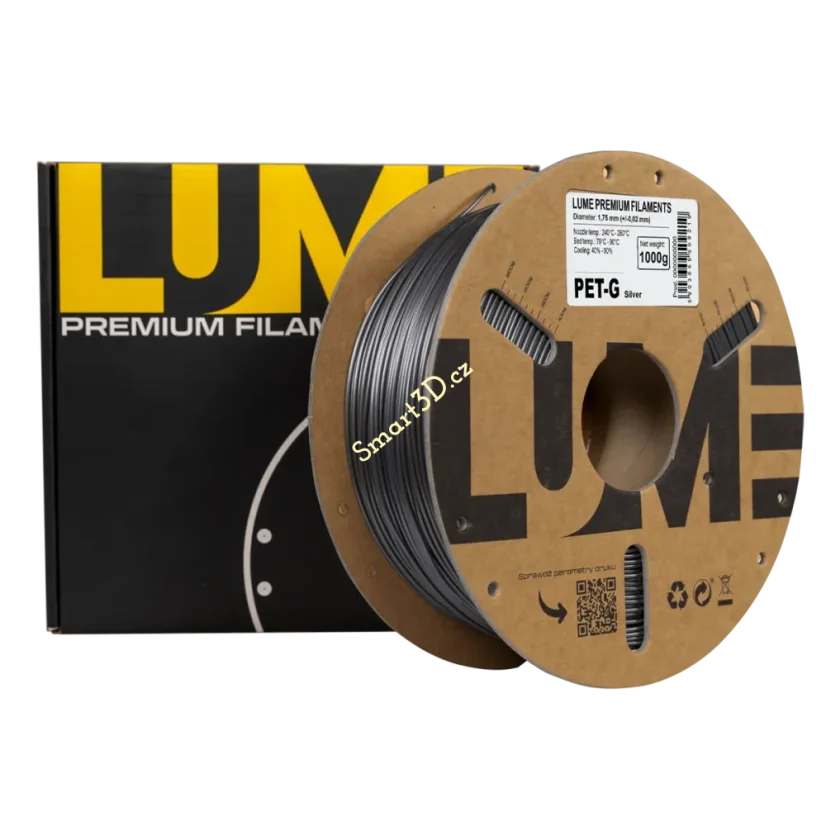 Filament LUME / PETG / STRIEBORNÁ / 1,75 mm / 1 kg