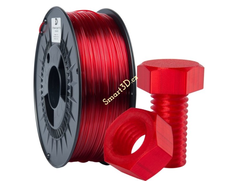Filament 3D POWER / Hyper PCTG / ČERVENÁ  "CRYSTAL" / 1,75 mm / 1 kg.