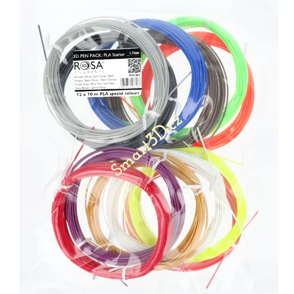 3D PEN PACK ROSA3D / PLA / SPECIAL COLOURS / 1,75 mm / 12 x 10m