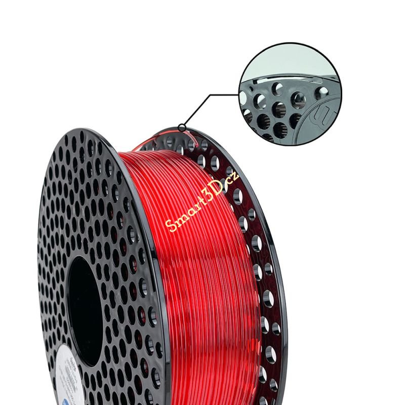 Filament AzureFilm / PETG / ČERVENÁ TRANSPARENTNÍ / 1,75 mm / 1 kg.