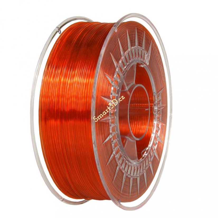 Filament DEVIL DESIGN / PETG / JASNĚ ORANŽOVÁ TRANSPARENTNÍ / 1,75 mm / 1 kg.