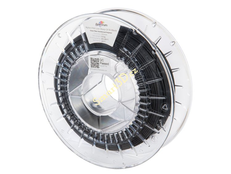 Filament SPECTRUM / NYLON / PA6 GF30 / ČIERNA / NÍZKÁ DEFORMÁCIA / 1,75 mm / 0,5 kg