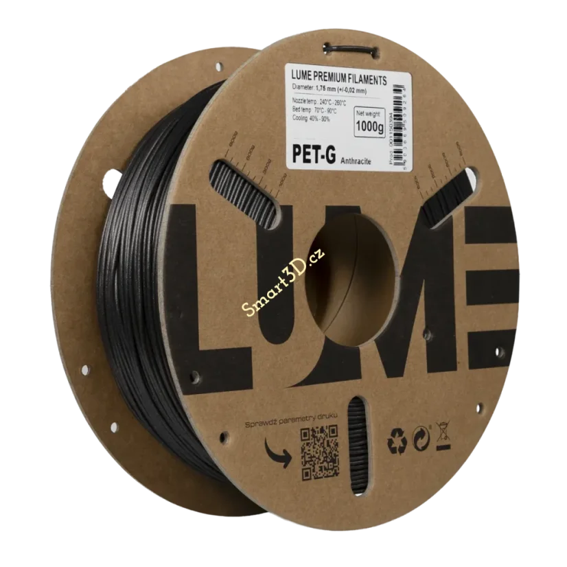 Filament LUME / PETG / ANTHRACITOVÁ / 1,75 mm / 1 kg