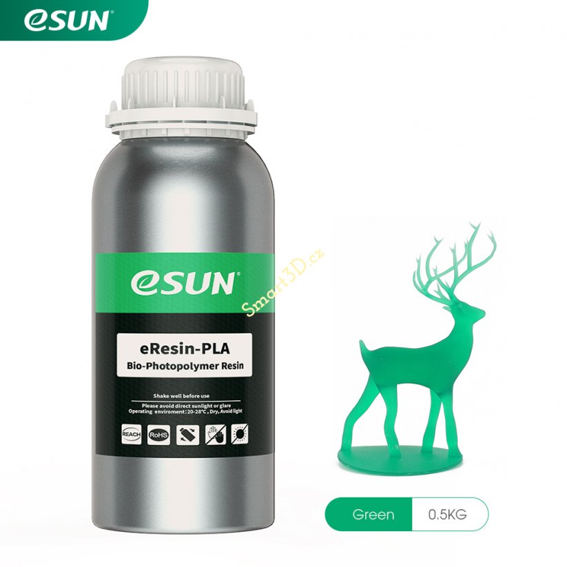 eSUN eResin PLA - bio pryskyřice 0,5kg - zelená / green