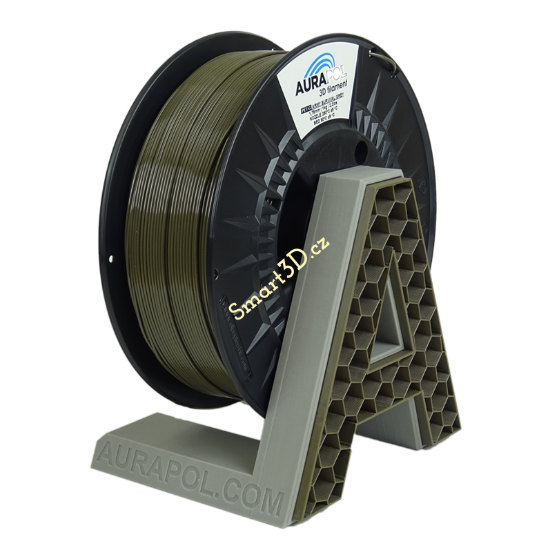 Filament AURAPOL / PETG / ARMY ŠEDÁ "SURVIVAL" / 1,75 mm / 1 kg.