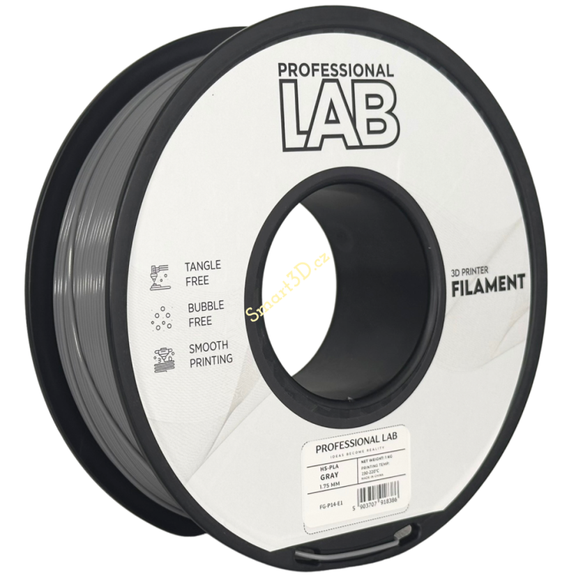Filament PROFESSIONAL LAB / HS-PLA / ŠEDÁ / 1,75 mm / 1 kg