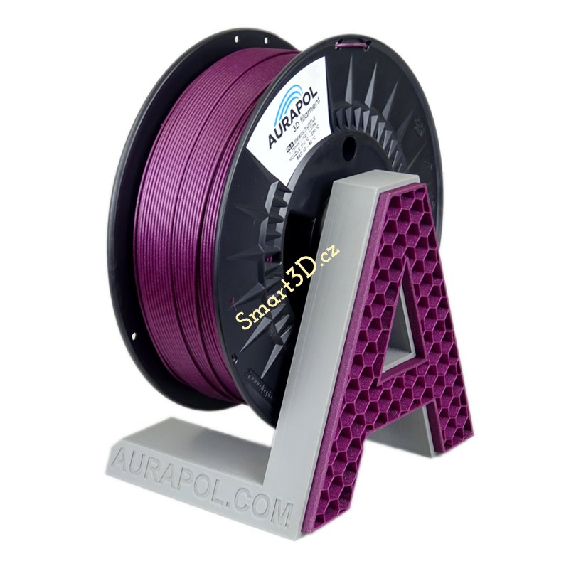 Filament AURAPOL / PLA / METALLIC PURPLE / 1,75 mm / 1 kg.