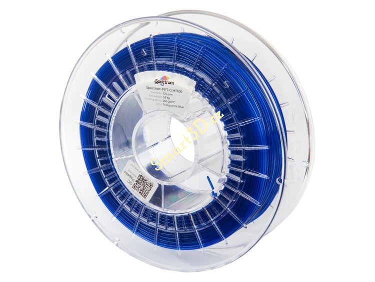 Filament SPECTRUM / PETG TECH / HT100 TRANSPARENT BLUE / 1,75 mm / 0,5 kg