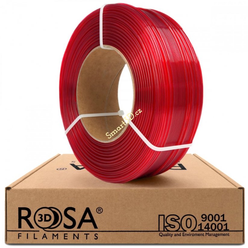 ReFill ROSA3D / PETG Standard / ČERVENÁ "WINE" TRANSPARENTNÍ / 1,75 mm / 1 kg