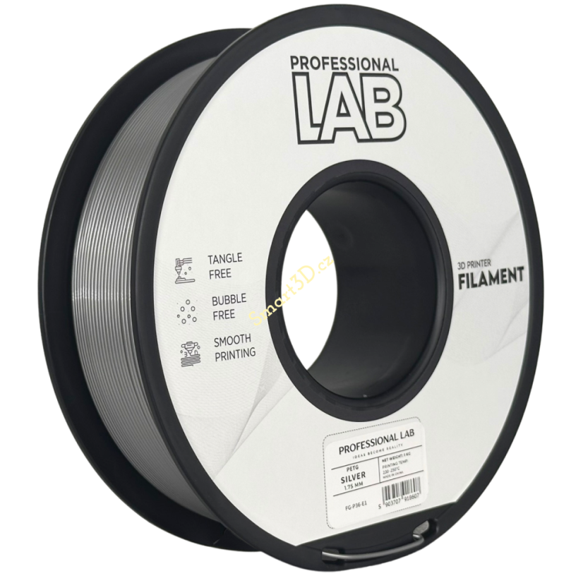 Filament PROFESSIONAL LAB / PETG / STRIEBORNÁ / 1,75 mm / 1 kg