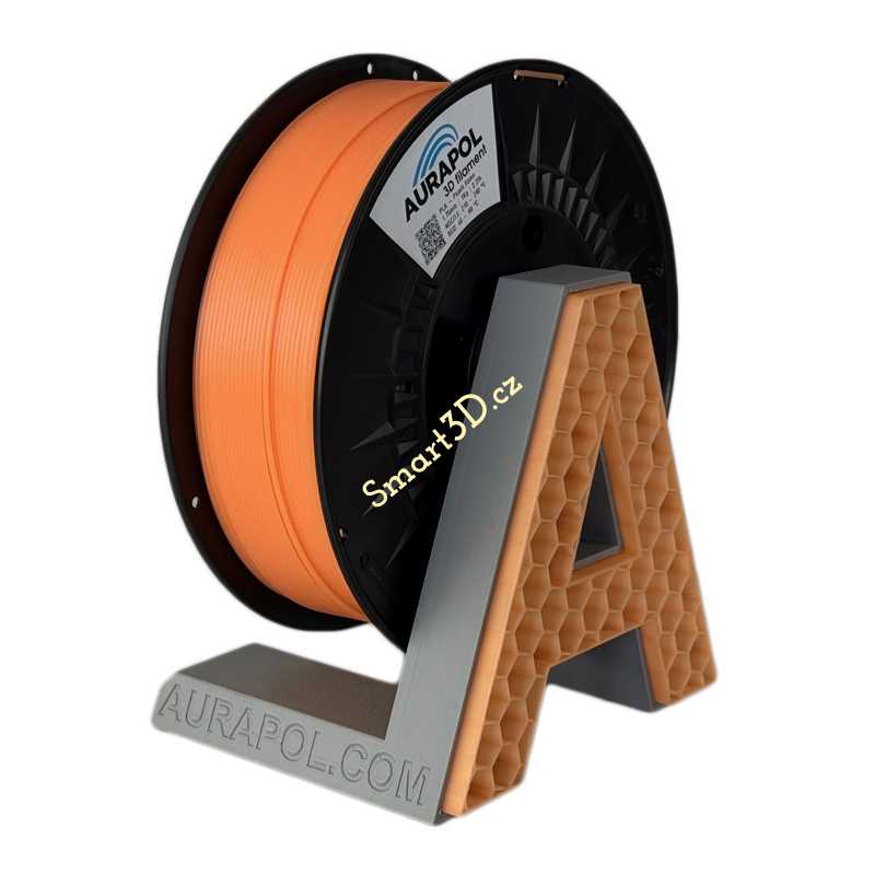 Filament AURAPOL / PLA / PEACH FLAME PARTIALY TRANSPARENT / 1,75 mm / 1 kg.