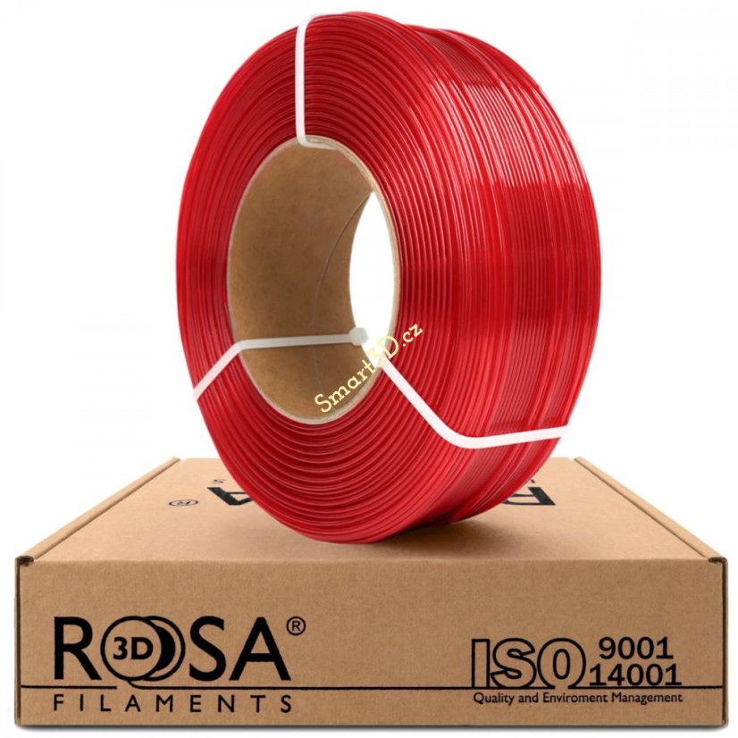 ReFill ROSA3D / PETG Standard HS / ČERVENÁ TRANSPARENTNÍ / 1,75 mm / 1 kg
