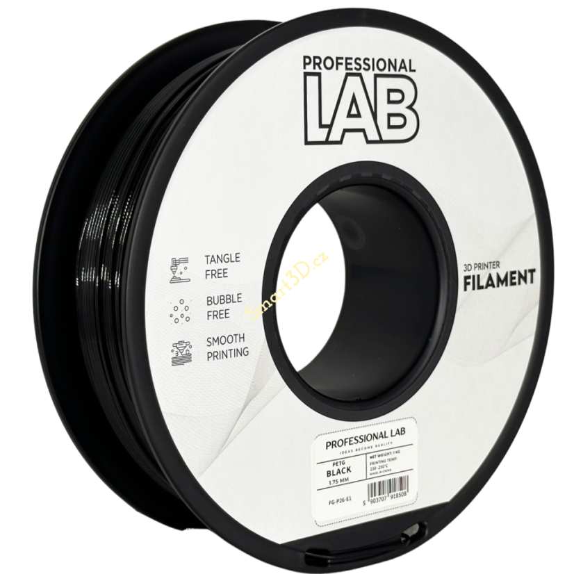 Filament PROFESSIONAL LAB / PETG / BLACK / 1,75 mm / 1 kg