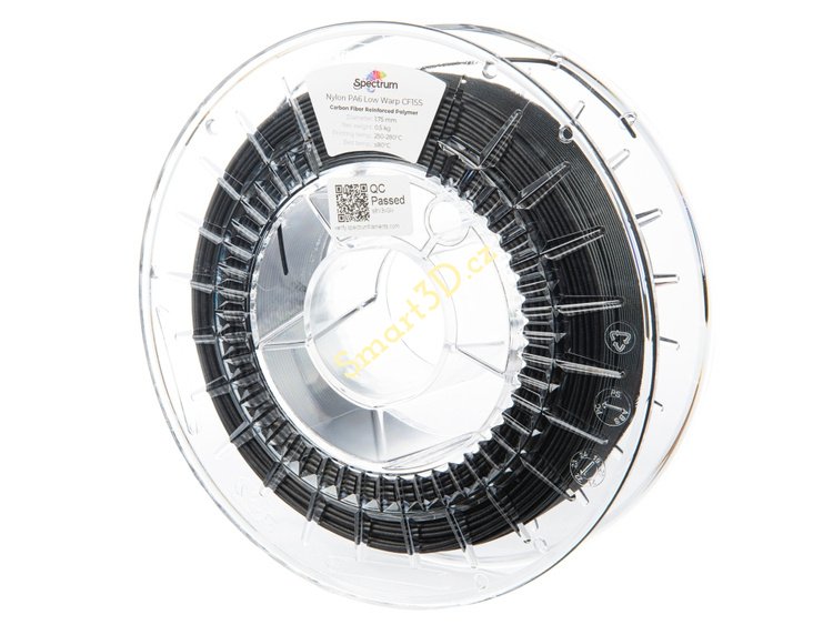 Filament SPECTRUM / NYLON / PA6 CF15S / CARBON BLACK / LOW WARP / 1,75 mm / 0,5 kg