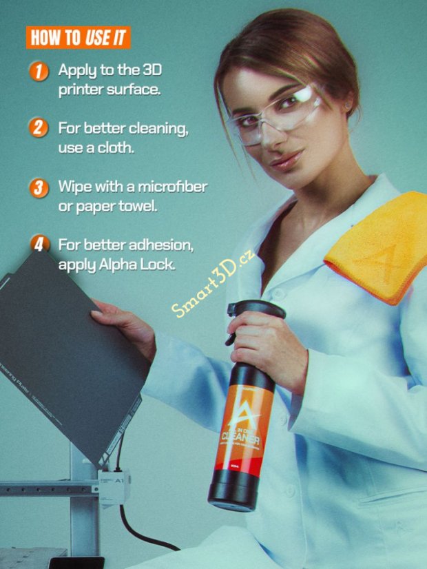 ALPHAPRINT – All in One Cleaner – 3D čistič tiskových podložek 400ml
