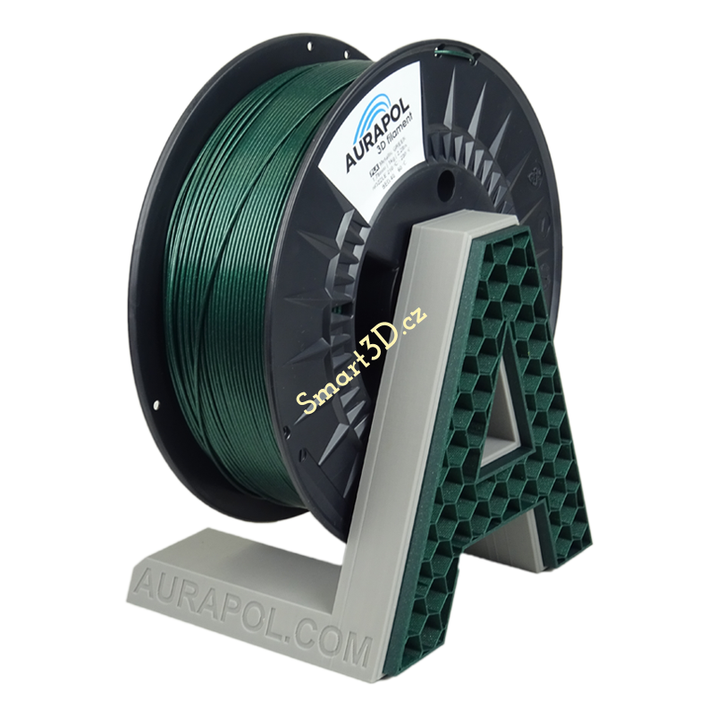 Filament AURAPOL / PLA / METALLIC GREEN / 1,75 mm / 1 kg.