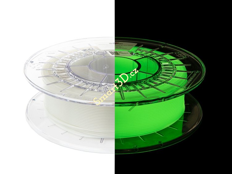 Filament SPECTRUM / PETG / SVÍTÍCÍ VE TMĚ - ZELENÁ / 1,75 mm / 0,5 kg.