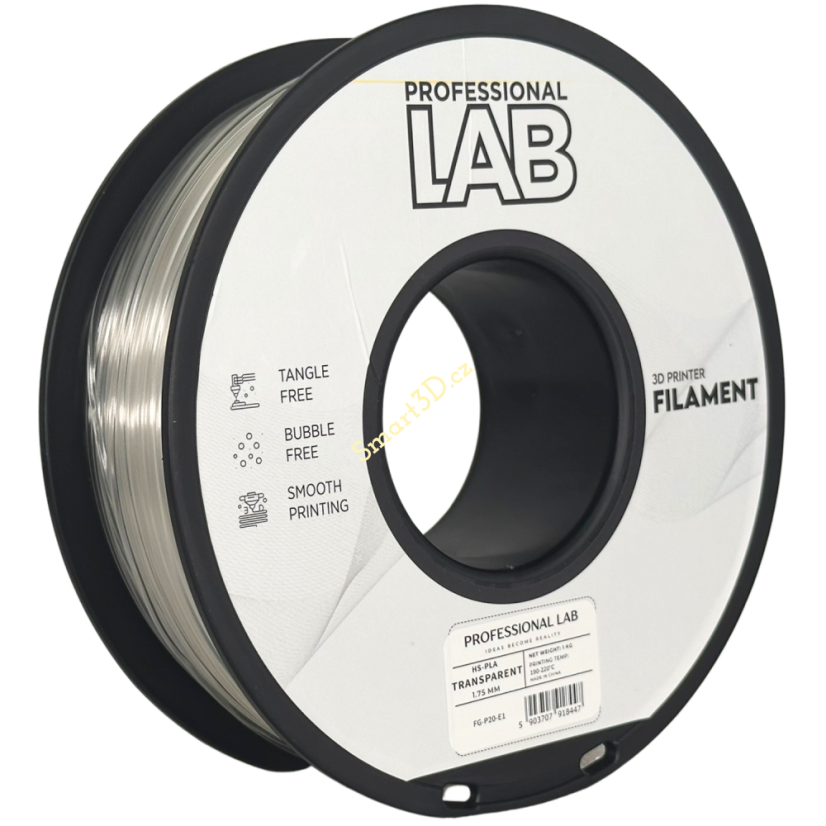 Filament PROFESSIONAL LAB / HS-PLA / TRANSPARENTNÍ / 1,75 mm / 1 kg
