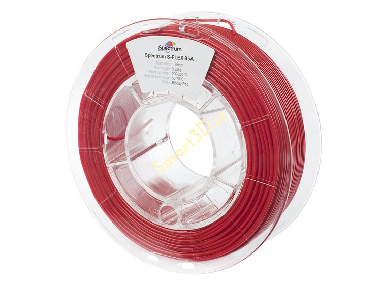 Filament SPECTRUM / S-FLEX 85A / ČERVENÁ "BLOODY" / 1,75 mm / 0,25 kg
