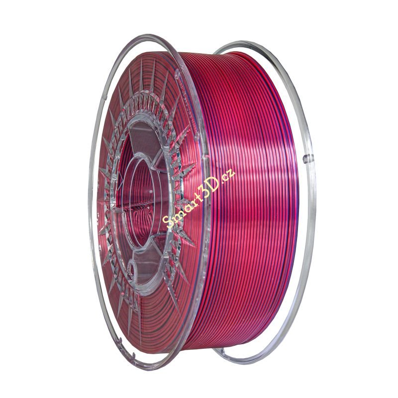 Filament DEVIL DESIGN / PLA SILK DUAL / TMAVO ČERVENÁ + FIALOVÁ / 1,75 mm / 1 kg.