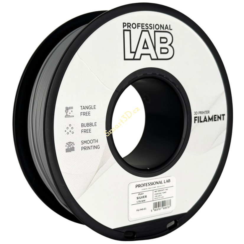 Filament PROFESSIONAL LAB / PLA+ / STŘÍBRNÁ / 1,75 mm / 1 kg