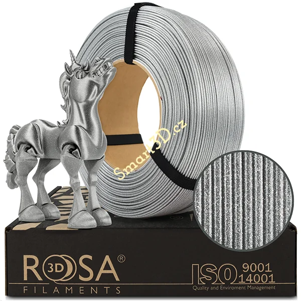 ReFill ROSA3D / PLA GALAXY / STŘÍBRNÁ "BRILLANT"/ 1,75 mm / 1 kg