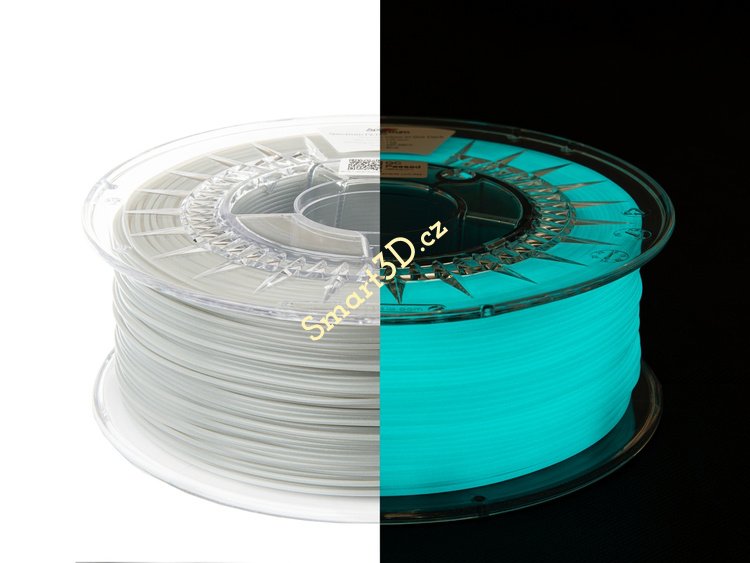 Filament SPECTRUM / PETG / SVÍTÍCÍ VE TMĚ - MODRÁ / 1,75 mm / 1 kg.