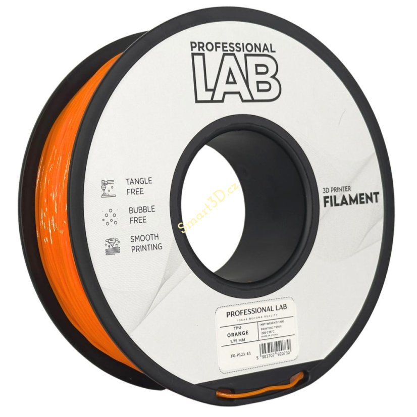 Filament PROFESSIONAL LAB / TPU / ORANGE / 1,75 mm / 1 kg Filament PROFESSIONAL LAB / TPU / ORANGE / 1,75 mm / 1 kg