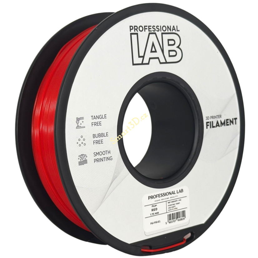 Filament PROFESSIONAL LAB / PLA+ / ČERVENÁ / 1,75 mm / 1 kg