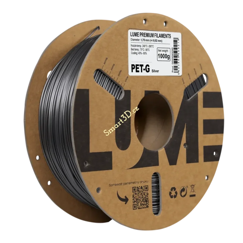 Filament LUME / PETG / STRIEBORNÁ / 1,75 mm / 1 kg