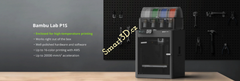 Bambu Lab P1S Combo s AMS - 3D tiskárna s barevným tiskem