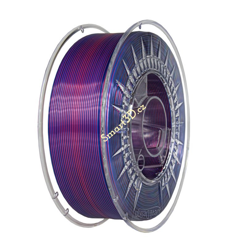 Filament DEVIL DESIGN / PLA SILK DUAL / TMAVO ČERVENÁ + FIALOVÁ / 1,75 mm / 1 kg.