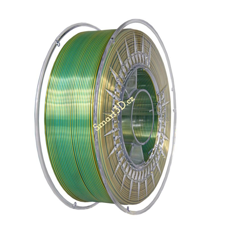 Filament DEVIL DESIGN / PLA SILK DUAL / STUDENO ZELENÁ + ZLATÁ / 1,75 mm / 1 kg.