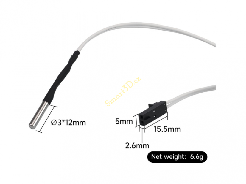 3 mm válečkový termistor pro tiskárny Průša