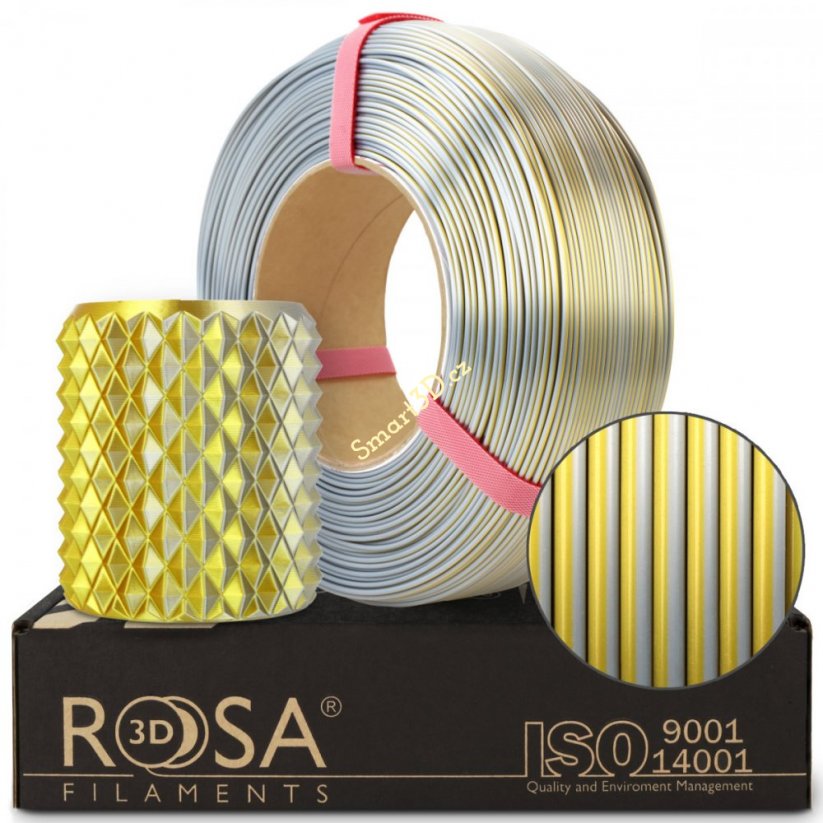 ReFill ROSA3D / PLA MAGIC SILK / GOLD-SILVER / 1,75 mm / 1 kg 