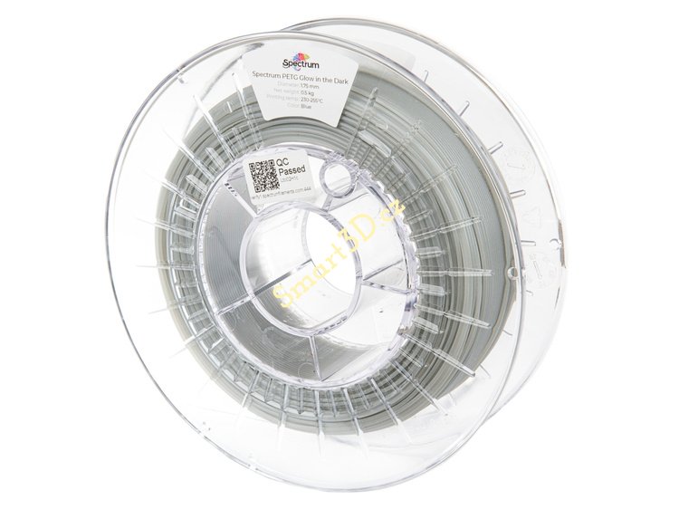 Filament SPECTRUM / PETG / SVÍTÍCÍ VE TMĚ - MODRÁ / 1,75 mm / 0,5 kg.