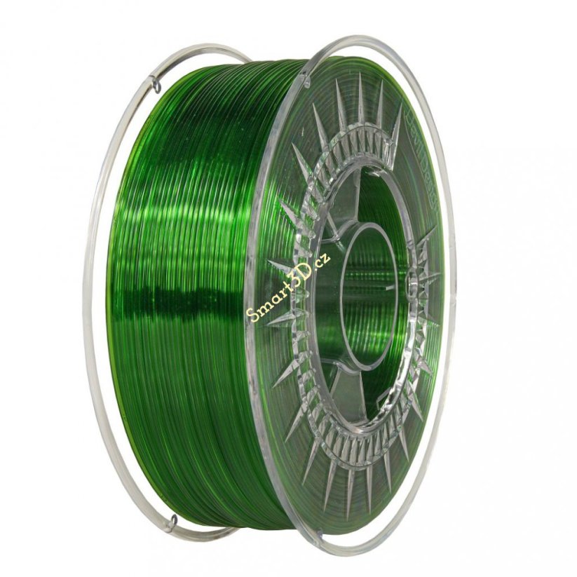 Filament DEVIL DESIGN / PETG / GREEN TRANSPARENT / 1,75 mm / 1 kg.