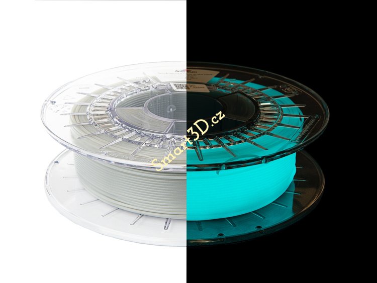 Filament SPECTRUM / PETG / SVÍTÍCÍ VE TMĚ - MODRÁ / 1,75 mm / 0,5 kg.